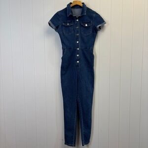 Unbranded Womens Streetwear Utility Denim Jumpsuit Size S Boho